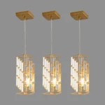 Ship in USA,4" Modern Crystal Pendant Light - 3 Pack, Adjustable Hanging Ceiling Lamp with Crystal Prism Design for Dining