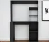 hms 58" Black Wood Computer Desk With Hutch