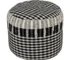 Goldoma 18" Black Cotton Plaid Pouf Ottoman - Versatile Storage Stool for Entryway, Bedroom, and Living Room