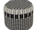 Goldoma 18" Black Cotton Plaid Pouf Ottoman - Versatile Storage Stool for Entryway, Bedroom, and Living Room