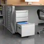 3 Drawer Mobile File Cabinet Fully Assembled White FCJ Metal Filing Cabinet for Office Home A4 Legal Letter Size Lock