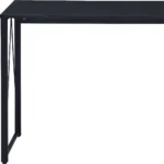 HMS 47" Simple Design Black Wooden Writing Desk with Adjustable Shelf for Office Bedroom Living Room or Dining Use – styled