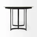 Goldoma 71-Inch Solid Wood Dining Table, White and Black, European Design – base detail
