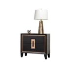 Contemporary espresso bedside nightstand with wooden drawer for bedroom storage