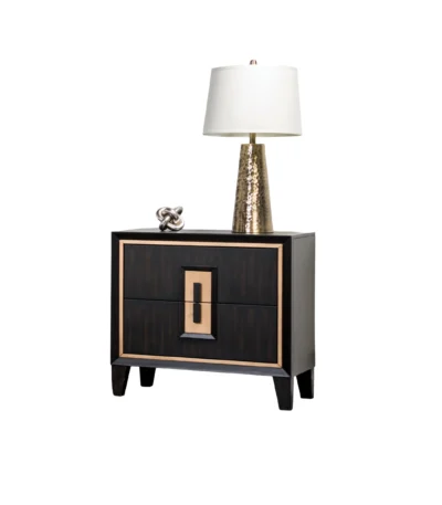 Contemporary espresso bedside nightstand with wooden drawer for bedroom storage