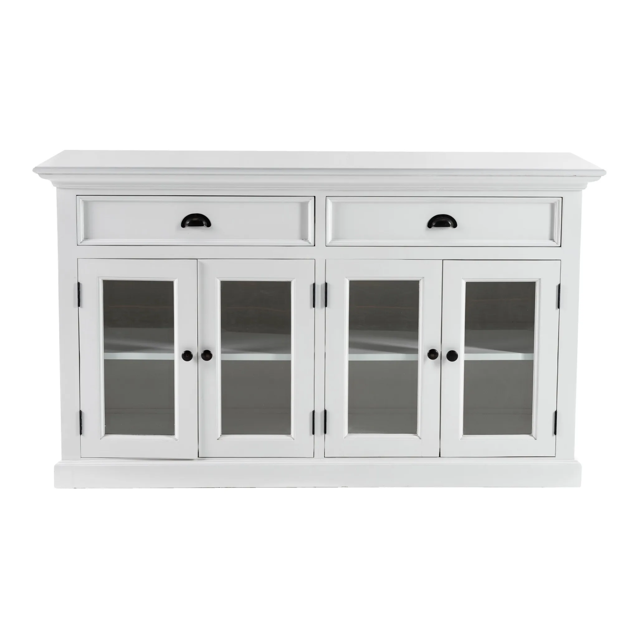 HMS Classic White Small Buffet Table Modern Luxury Sideboard Cabinet for Home Bar or Living Room Traditional Style