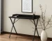 HMS 39" Modern X-Shape Computer Desk Black Wood and Metal for Office or Bedroom Use Office Furniture