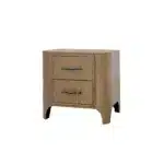Modern 2-Drawer Wood Nightstand - Tan – side view