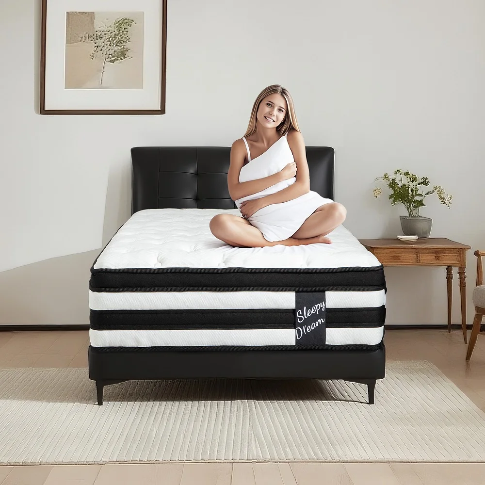 H7ceab905f38f4126acdf68053610de6eS.webp Goldoma 12-inch hybrid mattress in Twin size with memory foam and pocket springs for medium-firm support