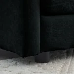 Goldoma Black Chenille Ottoman Footrest - soft chenille fabric, solid wood frame, versatile leg rest for living room sofa