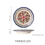 Ceramic Bakeware Bowls Polish Style Hand-painted Kitchen Tableware Salad Dessert Steak Pasta Plate Fruit Tray Decoration - Image 10