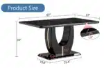 Luxury Stone Dining Table with Metal Legs – Seats 6 – styled in a modern Rectangular Dining Tables setting