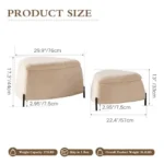 Goldoma 2-piece faux fur storage ottoman set with black metal legs used as a coffee table in a modern living room