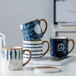 Coffee Mugs Ocean Wind Hand Kneading Ceramic Milk Cup Blue & White Eco Friendly Mugs Coffee Cups Tumbler Cup Kawaii Mug