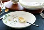 Bone China Plate Set for Household, Ceramic Dinner, Vegetable Dishes, Round Deep Plate, European Pastoral Tableware, 8 inch