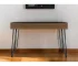 HMS 47" Simple Modern Design Brown and Black Computer Desk Adjustable Office Gaming Desk with Wooden and Metal Material