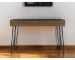 HMS 47" Simple Modern Design Brown and Black Computer Desk Adjustable Office Gaming Desk with Wooden and Metal Material