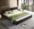 Goldoma King Size Chenille Upholstered Cloud Bed with Oversized Padded Movable Headboard