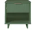Sage green nightstand with drawer and open shelf in modern bedroom