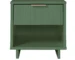 Sage green nightstand with drawer and open shelf in modern bedroom