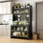 M Shelves Metal Kitchen Dining Side Cabinet Buffet Server Storage Organizer for Kitchenware Dining Essentials - Image 4