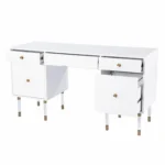 HMS 55 White Minimalist Design Writing Desk with Four MDF Drawers Office Furniture for Office Building or Bedroom Use – top