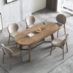 Goldoma 70.86 inch oval wood dining table in rustic finish perfect for family gatherings
