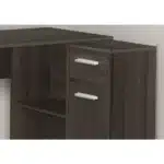 HMS 46" Brown Wood L-Shaped Computer Desk with Drawer PC Desk Portable and Adjustable Metal Material Assembled for Hotels