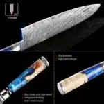 IOKO Japanese Style Chef Knife 67 Layers Damascus Steel 7 Inch Burlwood Kitchen Sushi Santoku Sashimi Santoku Chef Knife
