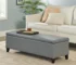 Goldoma Glouster Storage Ottoman Bench – Grey PU Leather