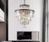 Ship From USA,24" Luxury Crystal Chandelier with Black Finish,Elegant 15 Light 5 Tier Pendant Light Fixture (Bulb Not