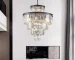 Ship From USA,24" Luxury Crystal Chandelier with Black Finish,Elegant 15 Light 5 Tier Pendant Light Fixture (Bulb Not