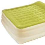 Moss green queen air mattress with raised head and velvet pillowtop from Goldoma