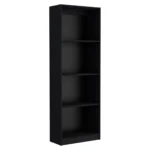 HMS 71 Black Five-Tier Oak Bookshelf with Two Doors Minimalist Design for Home Office Living Room or Workshop – styled in a