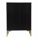HMS Modern Rustic Bar Cabinet with Black Gold Finish and Faux Rattan Accents - Image 6