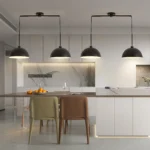 41" Industrial Modern Black Double Pendant Light,Adjustable Ceiling Hanging Lamp with Matte Finish for Dining Room(No Bulbs)