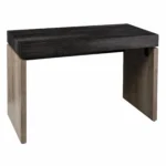HMS 45 Simple Modern Design Adjustable Solid Wood Writing Desk Black and Brown for Home Office Use Assembled Computer Desk