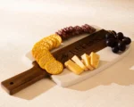 Pack of 10 Marble and Wood Cutting Board Acacia Wooden Marble Serving Tray with Handle Charcuterie Chopping Board for