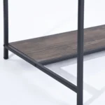 HMS 43" Brown and Black Wood and Metal H-Shape Computer Desk Stylish Office Desk – top view