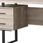 HMS 24" Brown and Black Office Desk with Three Drawers – styled in a modern Office setting