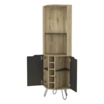 HMS 18" Brown and Black Bar Cabinet with Eleven Shelves Corner Cabinet Design - Image 3