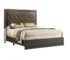 Goldoma Modern Contemporary Queen Size Bed with Gray V-Design Headboard – Rubberwood Bedframe