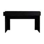 HMS 47" Simple Design Black Computer Desk Two Drawers Portable PC Desk for Home Office Living Room Featuring Storage