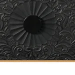 HMS 68 Carved Floral Sideboard with Four Doors Distressed Natural and Black Finish - Image 3