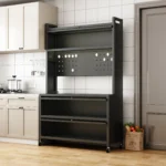 M Shelves Metal Kitchen Dining Side Cabinet Buffet Server Storage Organizer for Kitchenware Dining Essentials