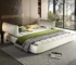 Goldoma King Size Cloud Bed Frame with Oversized Padded Movable Headboard, Chenille Upholstered Bed with Round Corners