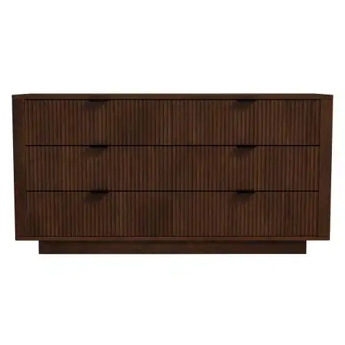 Goldoma Mid-Century Modern Solid Pine Wood 6-Drawer Dresser - TV Stand for Bedroom & Living Room