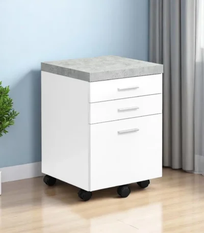 HMS 25" Gray Particle Board Filing Cabinet Drawers Modern Design Iron Metal Storage Cabinet Adjustable WorkShop File Cabinet