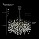 Modern Tree Branch Chandelier Crystal Chandeliers for Dining Room Farmhouse Snowflake Chandelier for Living Room Kitchen