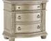 Goldoma modern marble top nightstand with 3 drawers in bedroom setting